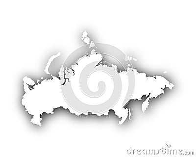 Map of Russia with shadow Vector Illustration