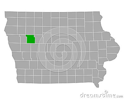 Map of Sac in Iowa Vector Illustration