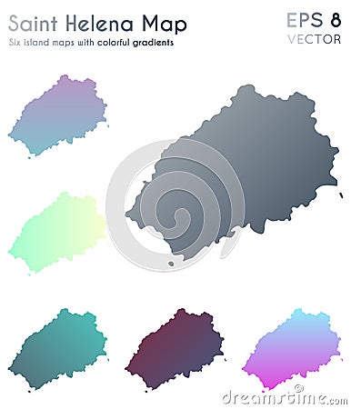 Map of Saint Helena with beautiful gradients. Vector Illustration