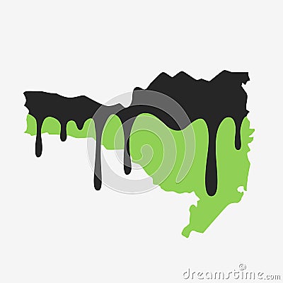 Oil pollution in Santa Catarina Vector Illustration