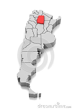 Map of Santiago del Estero Province, Argentina. Stock Photo