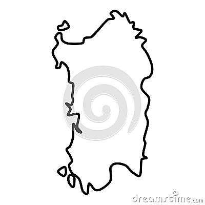 Sardinia line map Vector Illustration