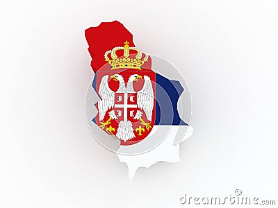 Map of Serbia. Stock Photo