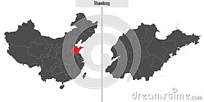 map of Shandong province of China Vector Illustration