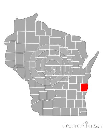 Map of Sheboygan in Wisconsin Vector Illustration