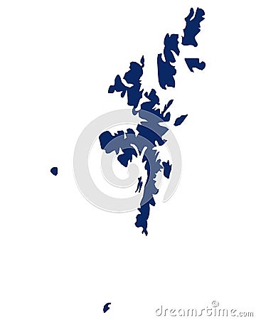 Map of Shetland Islands in blue colour Vector Illustration