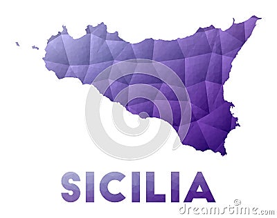 Map of Sicilia. Vector Illustration