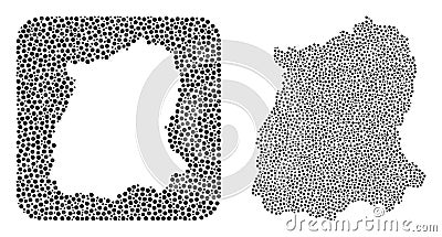 Map of Sikkim State - Dotted Mosaic with Hole Vector Illustration