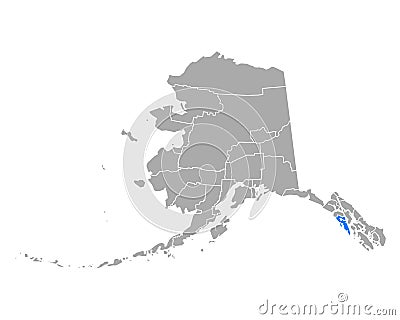 Map of Sitka in Alaska Vector Illustration