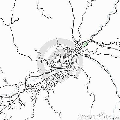 Map of the city of Kriva Palanka. Stock Photo
