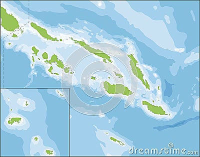 Map of Solomon Islands Vector Illustration