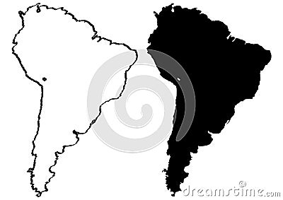 Map of South America illustration Vector Illustration