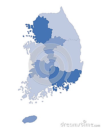 Map South Korea Stock Photo