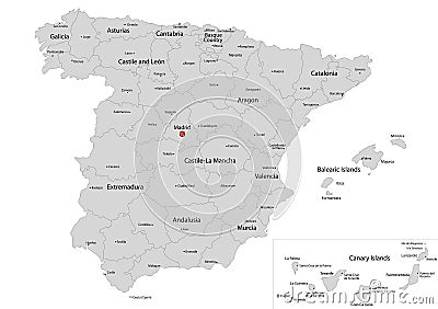 Map of Spain Cartoon Illustration