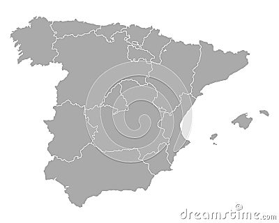 Map of Spain Vector Illustration