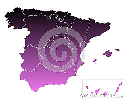 Map of Spain Vector Illustration