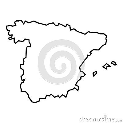 Map of Spain icon, outline style Vector Illustration