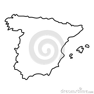 Map of Spain icon, outline style Vector Illustration