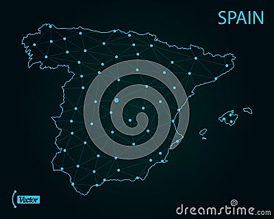 Map of Spain. Vector illustration. World map Cartoon Illustration