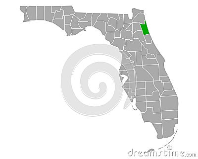 Map of St Johns in Florida Vector Illustration