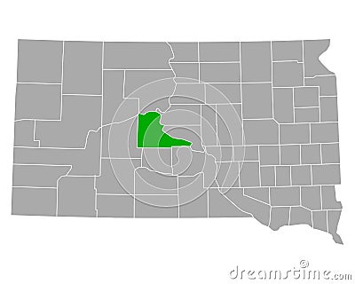 Map of Stanley in South Dakota Vector Illustration