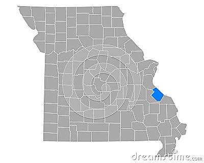 Map of Ste Genevieve in Missouri Vector Illustration