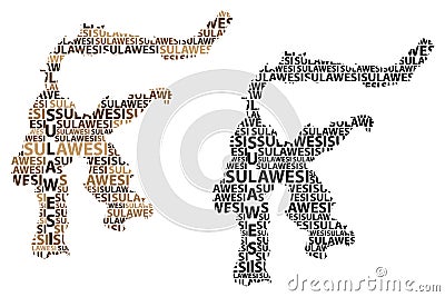 Map of Sulawesi - vector illustration Vector Illustration