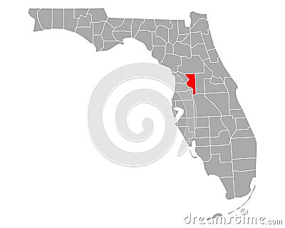 Map of Sumter in Florida Vector Illustration