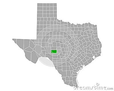 Map of Sutton in Texas Vector Illustration