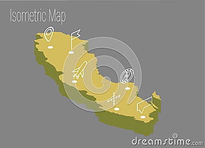 Map Sweden isometric concept. Vector Illustration