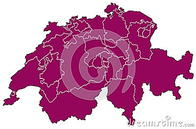 Map of Switzerland Stock Photo