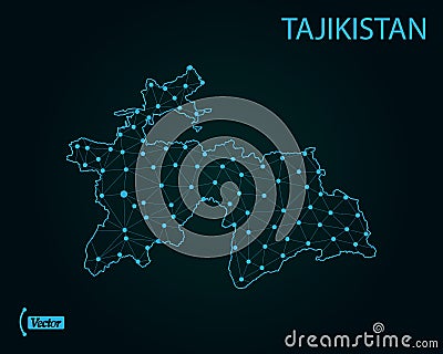 Map of Tajikistan. Vector illustration. World map Cartoon Illustration