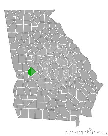 Map of Taylor in Georgia Vector Illustration