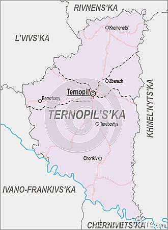 Map of Ternopil Oblast Vector Illustration