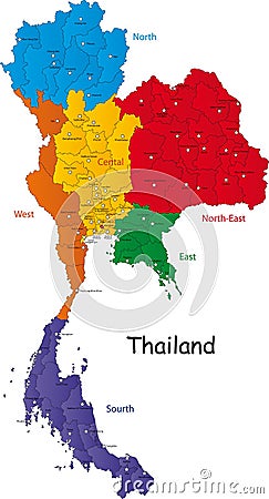 Map of Thailand Cartoon Illustration