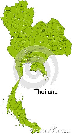 Map of Thailand Cartoon Illustration