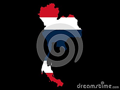 Map of Thailand and Thai flag Vector Illustration