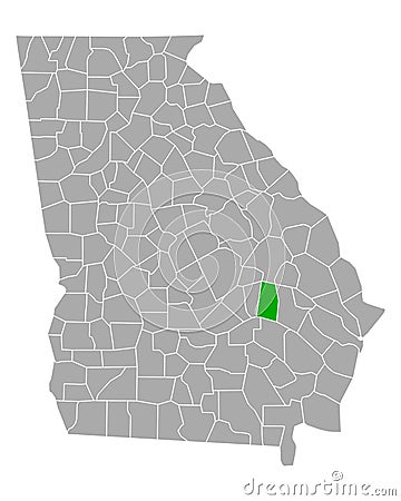 Map of Toombs in Georgia Vector Illustration