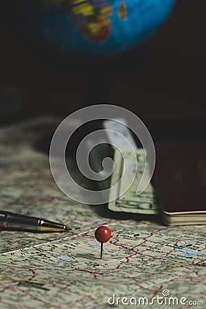 Map travel planner pin Stock Photo
