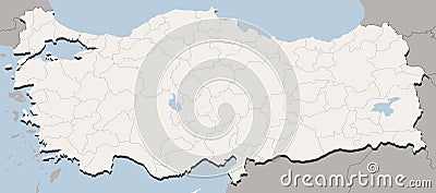 Map Of Turkey Vector Illustration