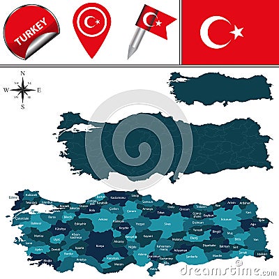 Map of Turkey Vector Illustration