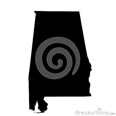 Map of the U.S. state Alabama Vector Illustration