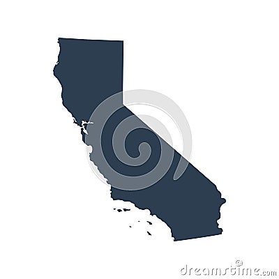 Map of the U.S. state California Vector Illustration