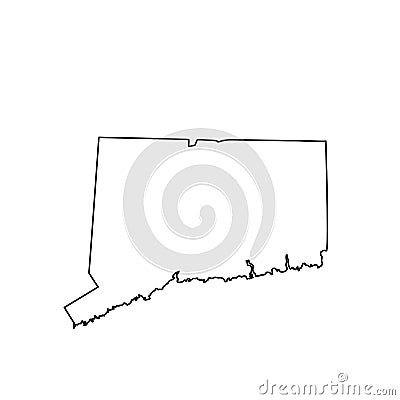 Map of the U.S. state Connecticut Vector Illustration