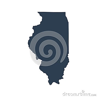 Map of the U.S. state Illinois Vector Illustration