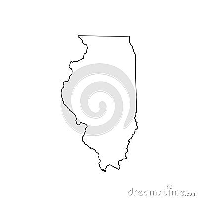 Map of the U.S. state Illinois Vector Illustration