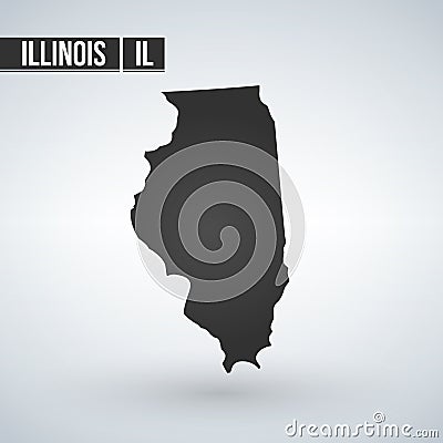 map of the U.S. state of Illinois. vector illustration. Cartoon Illustration
