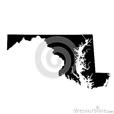 Map of the U.S. state Maryland Vector Illustration