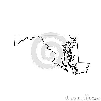 Map of the U.S. state Maryland Vector Illustration