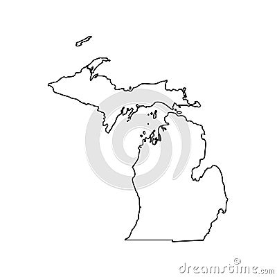 Map of the U.S. state Michigan Vector Illustration